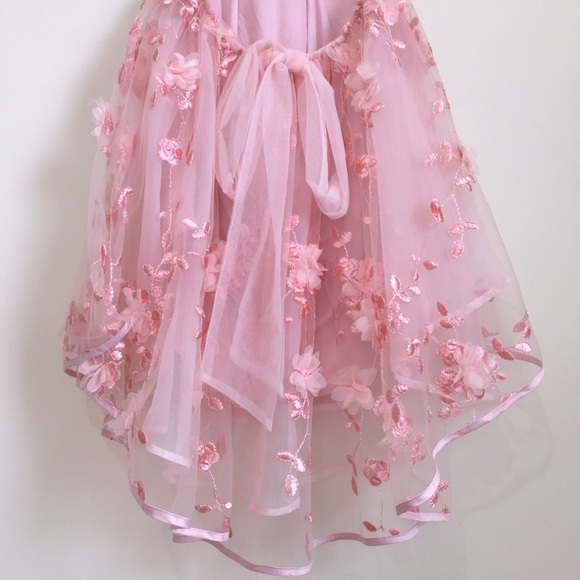 The Vintage Shop Pink Spring Bloom Embellished Floral Tied Shoulder Mini Dress - Picture 12 of 16